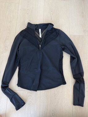 FP Movement by Free People Black Half-Zip Mesh-Inset Utility Jacket